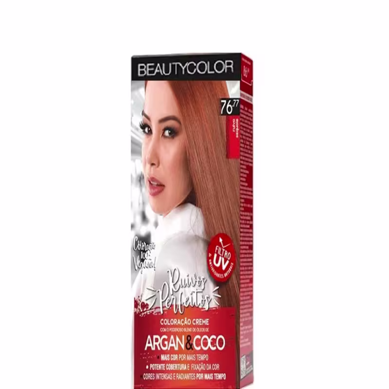 Tinta Beauty Color Coloração 76.77 Ruivo Sequoia 45g Individual