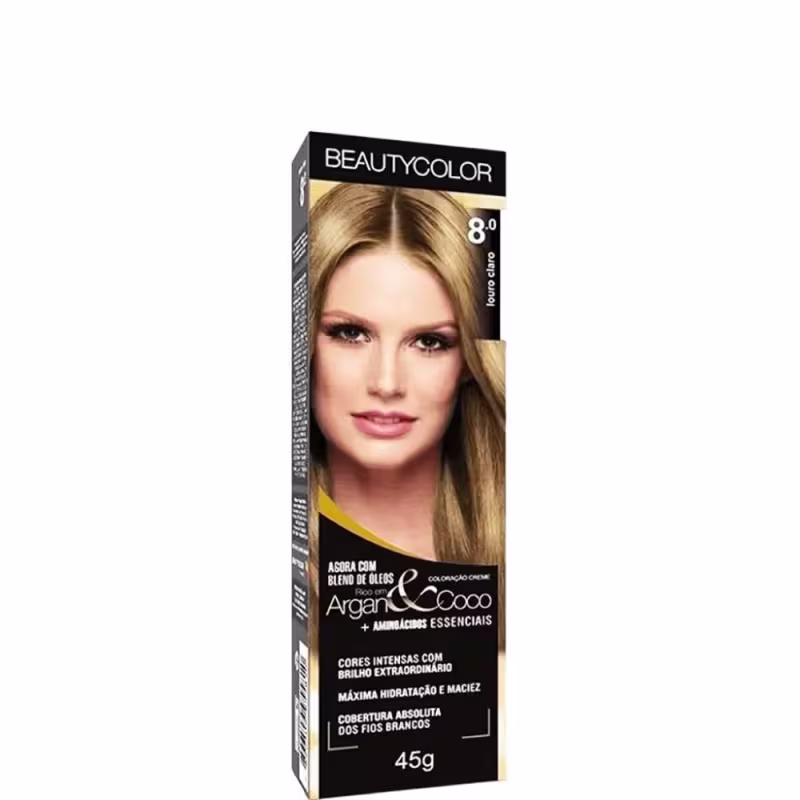 Tinta Beauty Color Coloração Creme 8.0 Louro Claro 45g