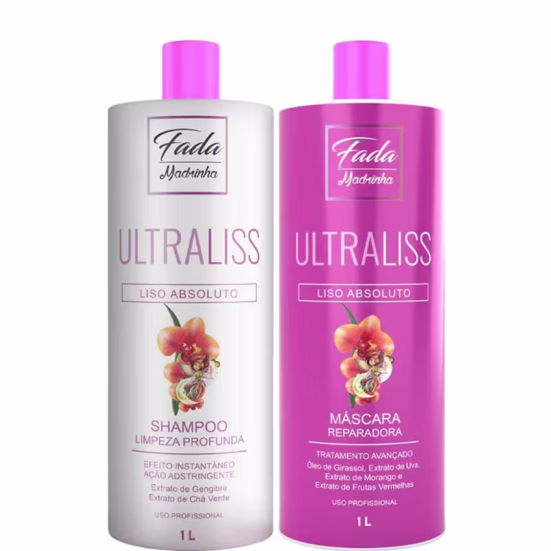 Fada Madrinha Ultraliss Kit Shampoo + Máscara Liso Absoluto 2x1 Litro