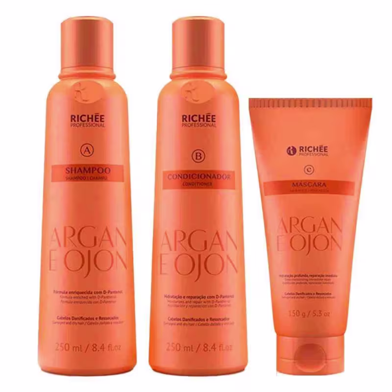 Kit Richée Professional Argan e Ojon Trio Home Care, 3 produtos.