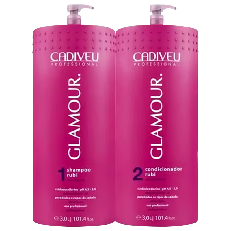 Kit Cadiveu Glamour Rubi Salon (Shampoo 3000ml e Condicionador 3000ml)