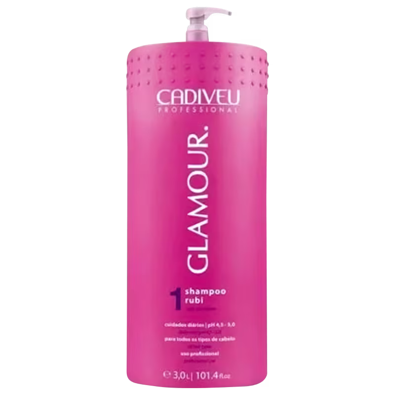 Kit Cadiveu Glamour Rubi Salon (Shampoo 3000ml e Condicionador 3000ml)