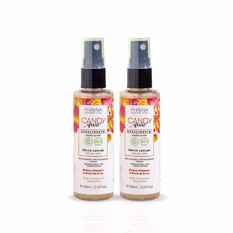 Phinna Cosméticos Candy Grow Tônico Crescimento e fortalecimento 2x60ml
