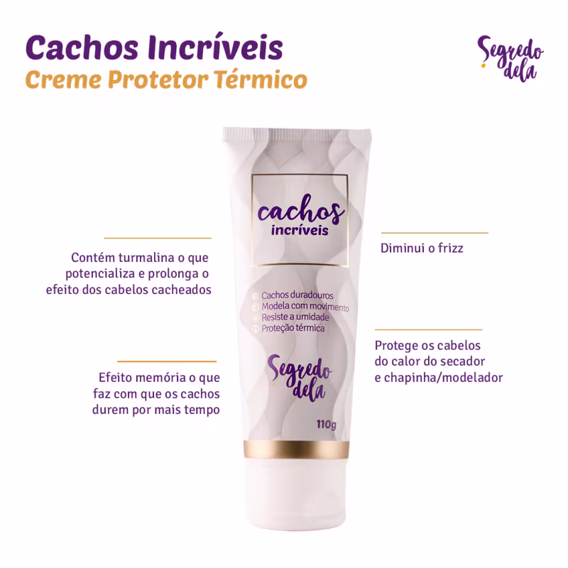 Kit Modelador de Cachos Automático Carol 28mm Bivolt  + Creme Protetor Térmico Cachos - Segredo Dela