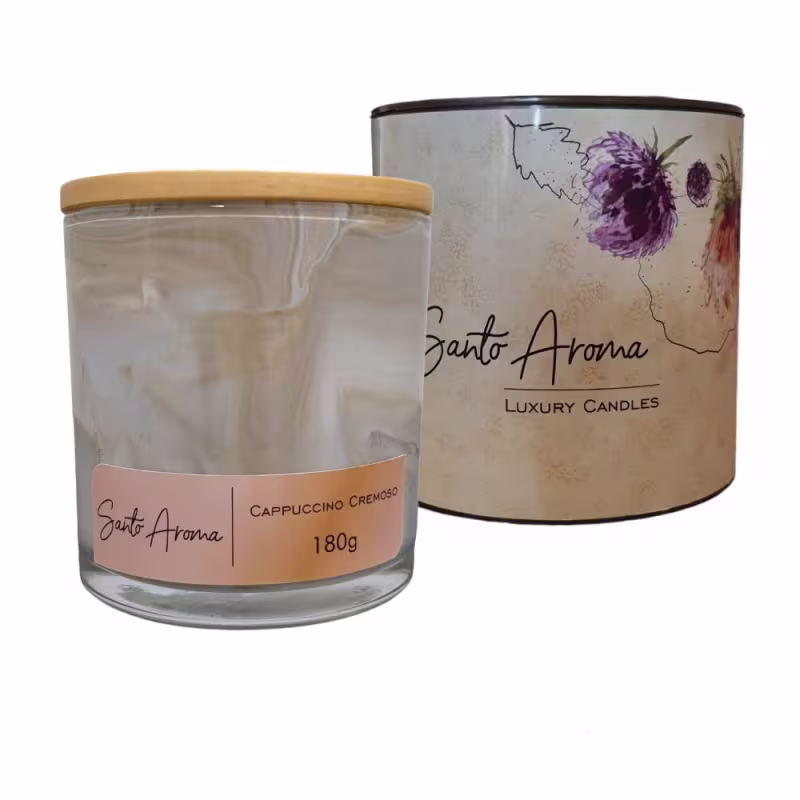 Santo Aroma Cappuccino Cremoso - Vela Aromática 180g