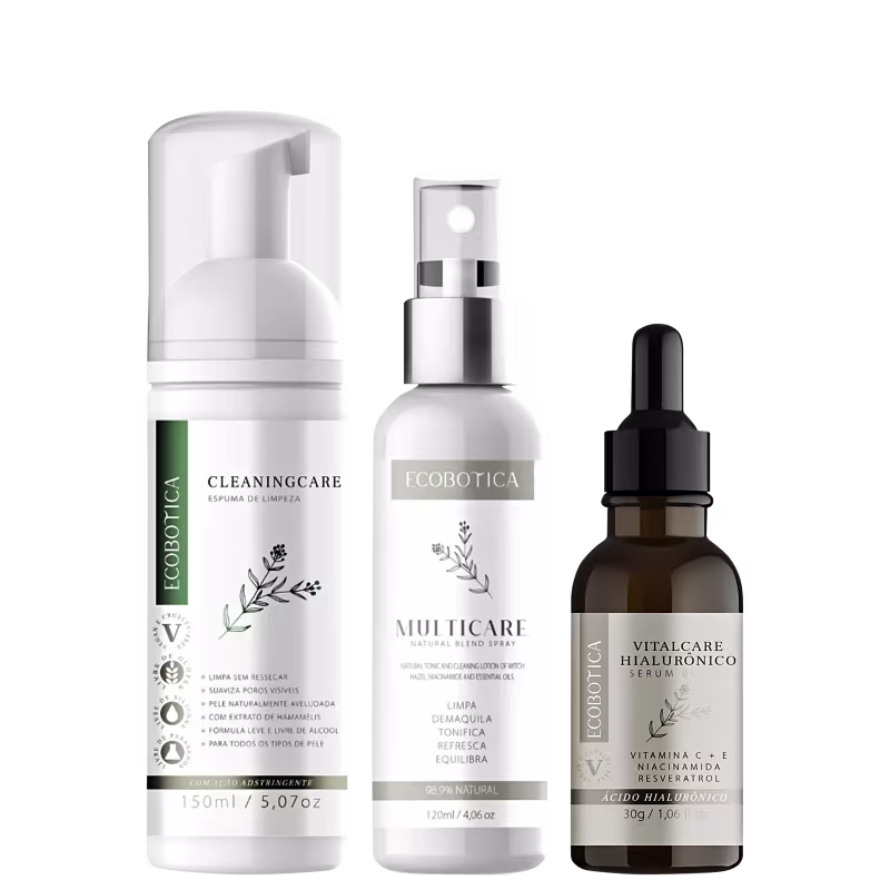 Trio Ecobotica: sérum + bruma + espuma de limpeza