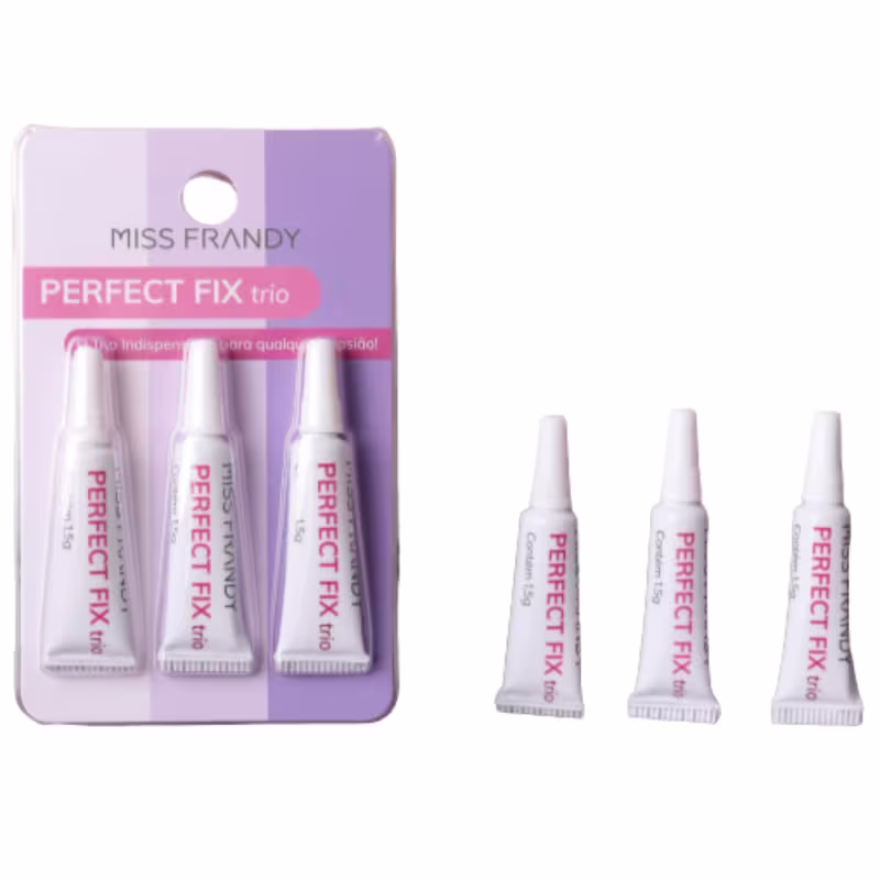 Miss Frandy Kit com 3 colas para Cílios Postiços Perfect Fix (branca /transparente  /preta) CO23-0508