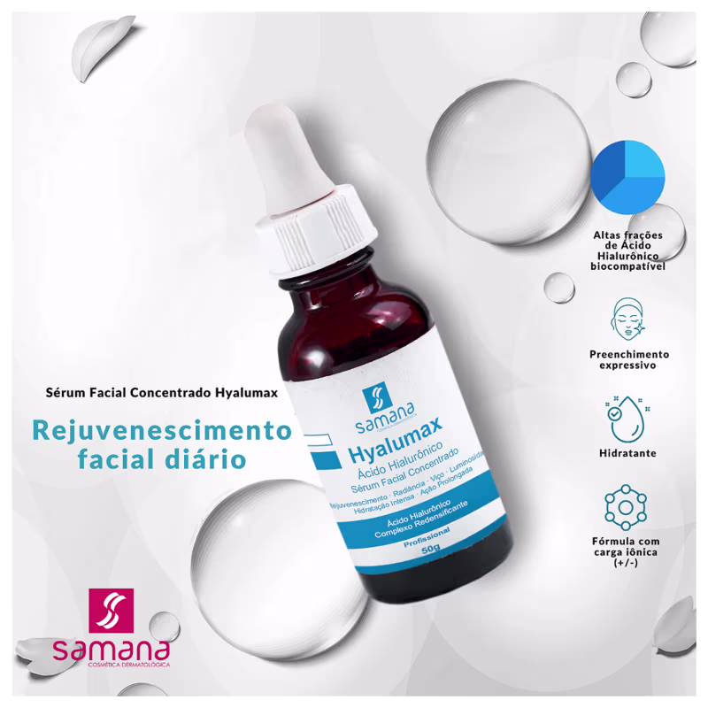 Hyalumax Ácido Hialurônico Sérum Facial Concentrado Samana 50g