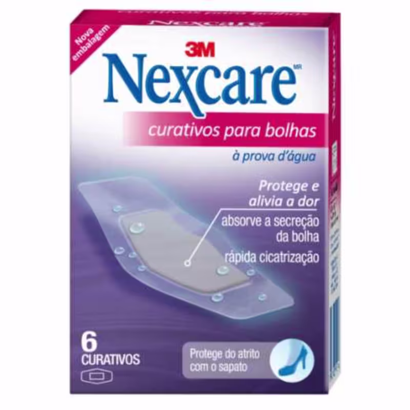CURATIVO PARA BOLHAS NEXCARE 3M À PROVA D'ÁGUA 6 UNIDADES