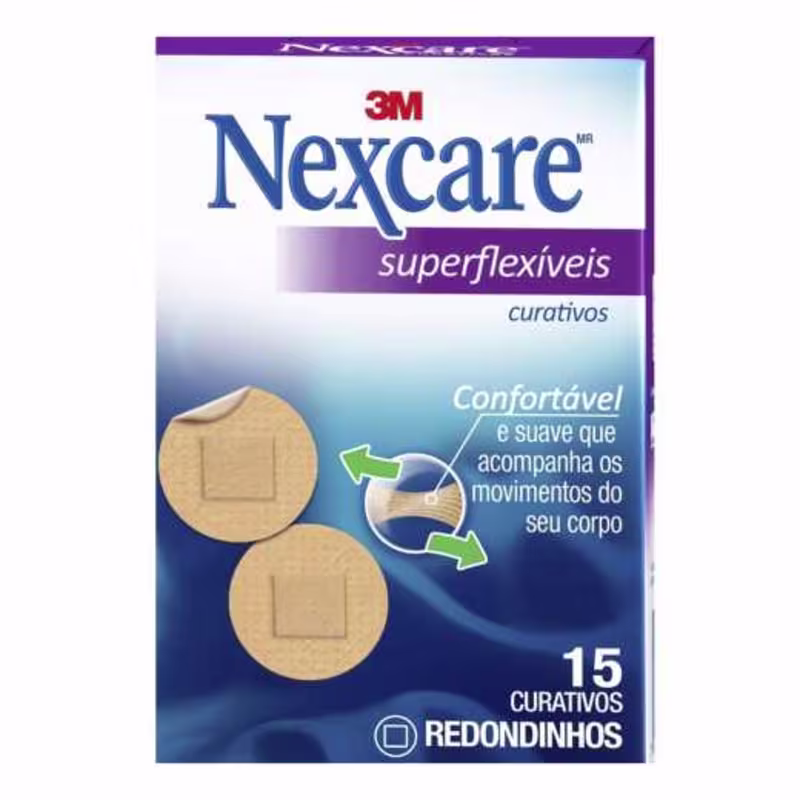 CURATIVO 3M NEXCARE SUPERFLEXÍVEIS REDONDO 15 UNIDADES