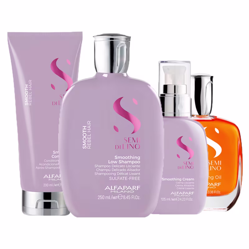 Kit Alfaparf Semi Di Lino Smooth Lissante Intense Home Care (4 Produtos)