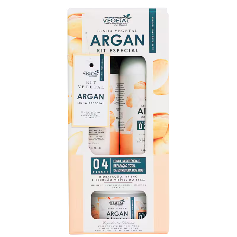 Kit Vegetal do Brasil Linha Vegetal Argan Quarteto, 4 produtos.
