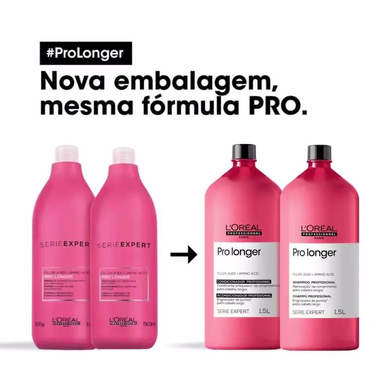 Kit L'Oréal Professionnel Pro Longer Profissional Salon Duo (Shampoo 1,5L + Condicionador 1,5L)