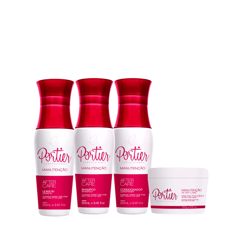 Portier Kit Manutenção After Care - Shampoo + Condicionador + Leave-in + Máscara 250ml