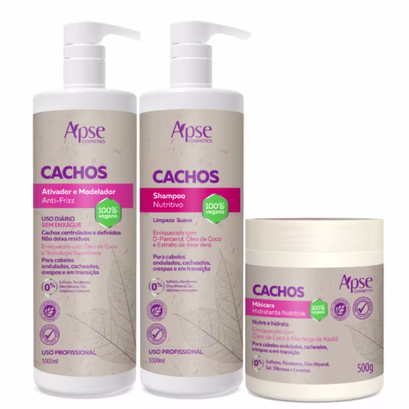 Kit Apse Cosmetics Cachos Trio de Tratamento (3 Produtos)