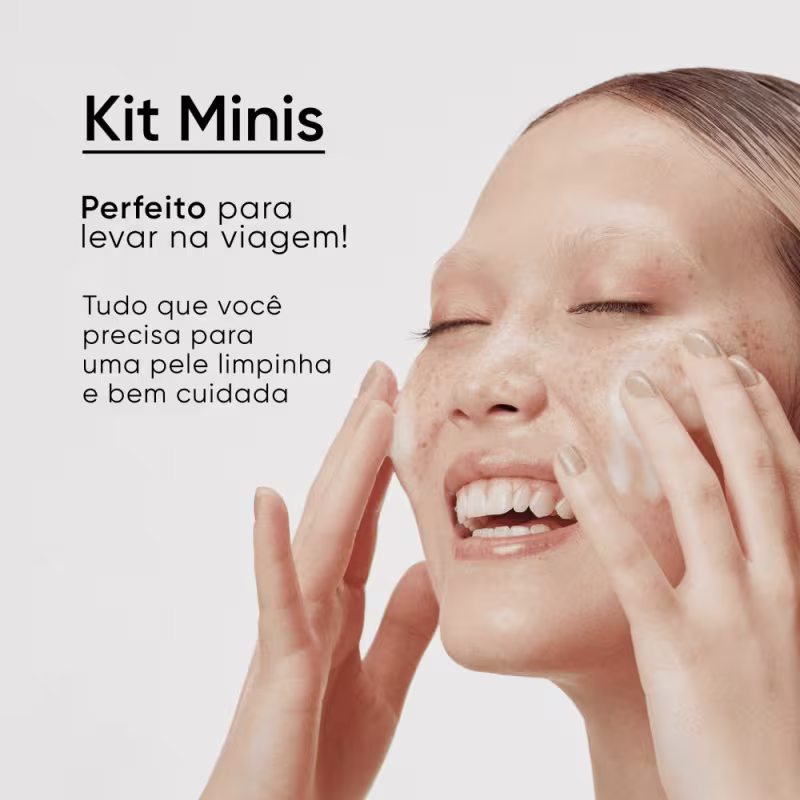 KIT BEYOUNG MINIS LIMPEZA - MINI MICELLAR WATER 60ML - MINI EXFOLIANT CLEANSER 30G - MINI CLEANSER OIL CONTROL 30G - NECESSAIRE BEYOUNG