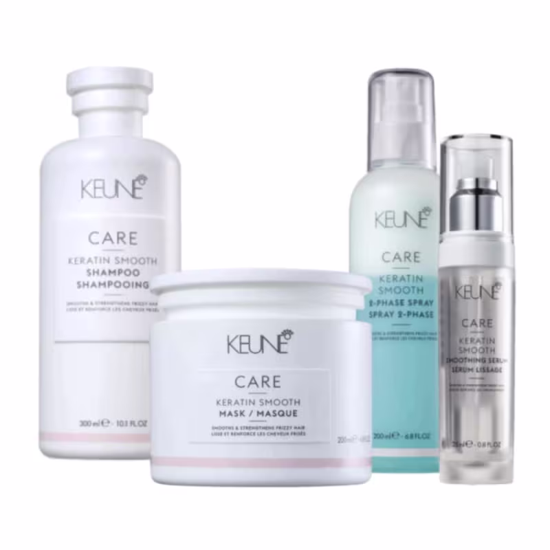 Home Care Keune Keratin Smooth Shampoo Mask Defrizz Serum e 2 Phase