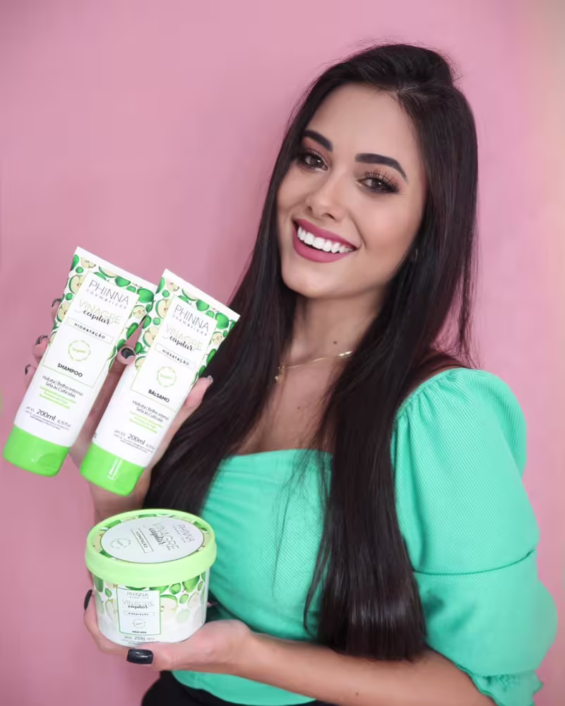 Kit Linha Vinagre Selante Acidificante Capilar (Shampoo, Bálsamo, Fluído e Máscara)