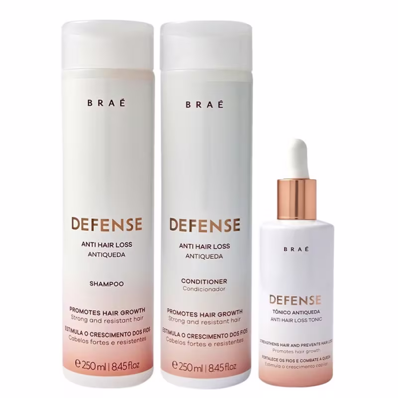 Kit Braé Defense Shampoo + Condicionador + Tônico Antiqueda