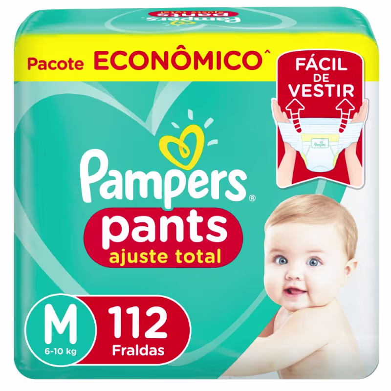Fralda Pampers Pants Ajuste Total Max M 112 Unidades