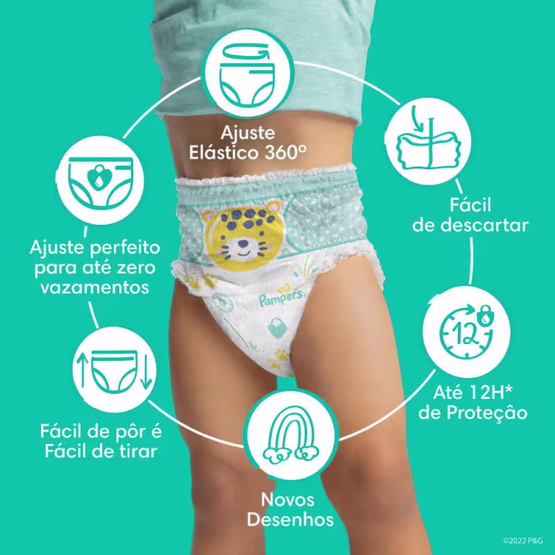 Fralda Pampers Pants Ajuste Total Max M 112 Unidades