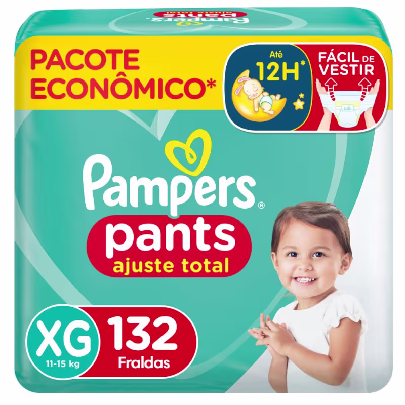 Fralda Pampers Pants Ajuste Total XG com 132un