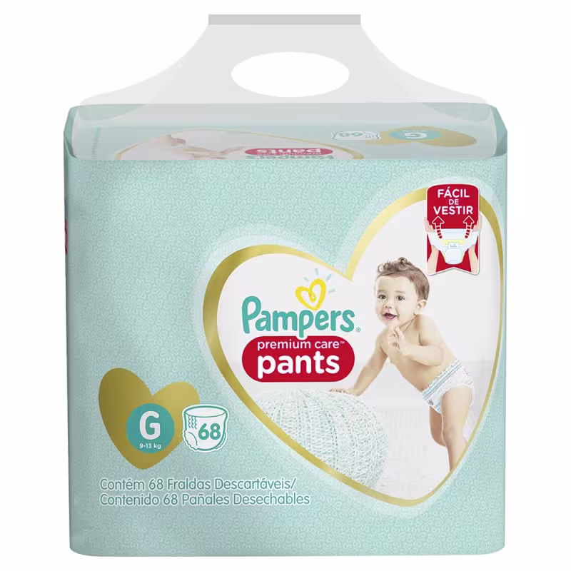 Fralda Pampers Pants Premium Care Jumbo G 68 Unidades