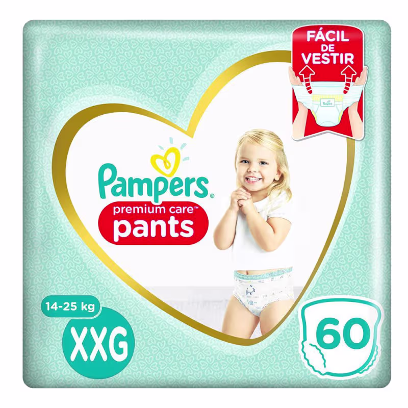 Fralda Pampers Pants Premium Care Jumbo XXG 60 Unidades