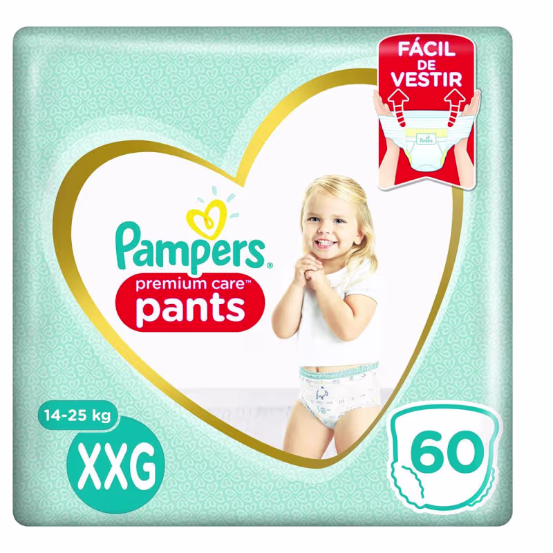 Fralda Pampers Pants Premium Care Jumbo XXG 60 Unidades