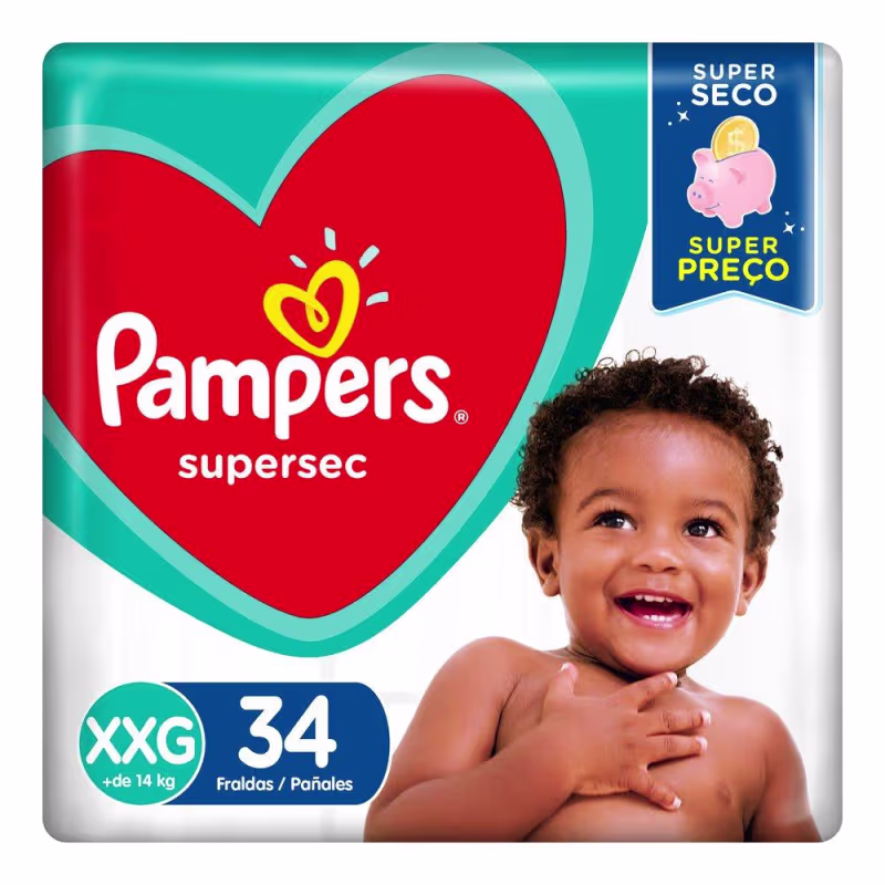 Fralda Pampers Supersec XXG 34 unidades