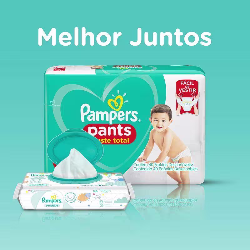 Kit 3 Fraldas Pampers Pants Ajuste Total Mega Tamanho G 36 Unidades