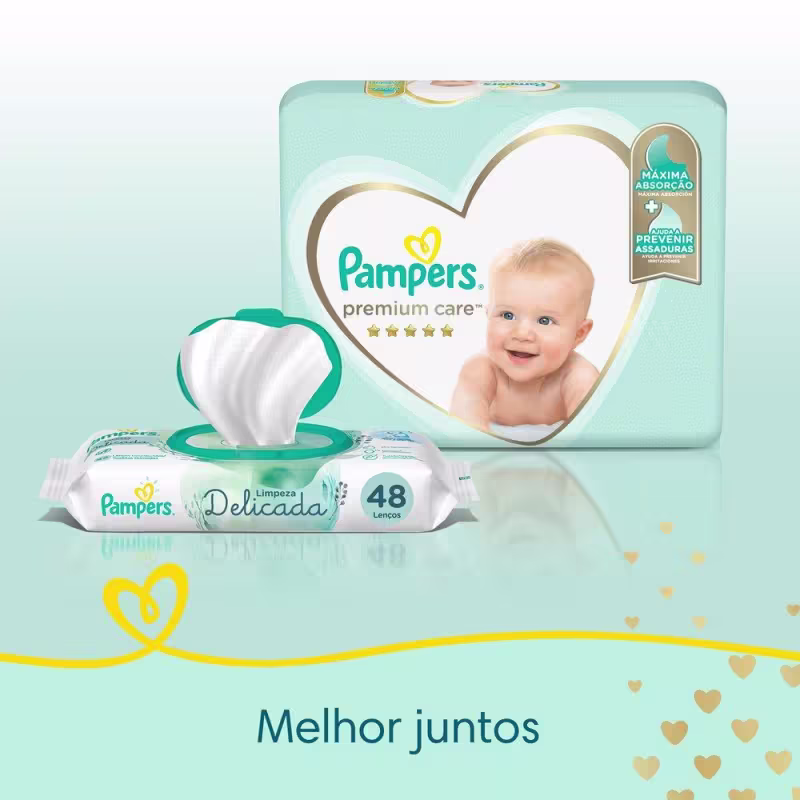kit Fralda Pampers Premium Care Mega Tamanho XG 52 Unidades