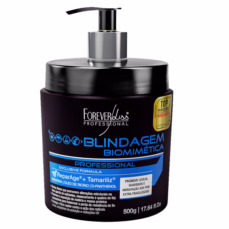 Kit Forever Liss 03 Máscara Blindagem Biomimética Keratina 500g