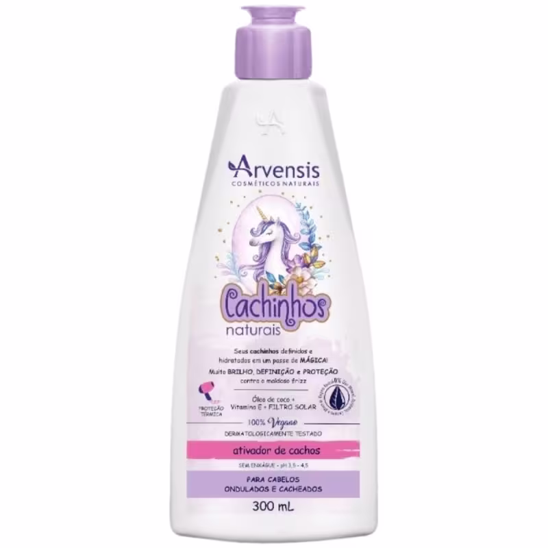 Kit Arvensis Cachinhos Shampoo Condicionador, Ativador Ondulado e Creme 2x1
