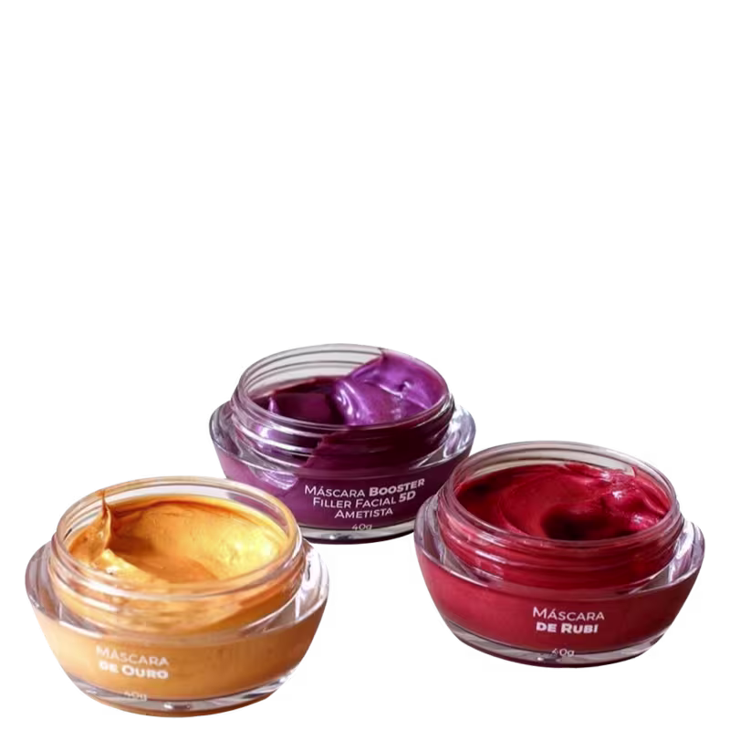 Kit Vita Derm Mask Ouro + Rubi + Ametista (3 Produtos)