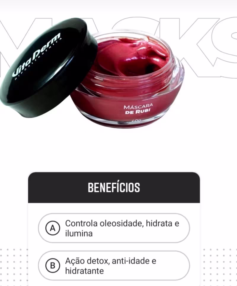 Kit Vita Derm Mask Ouro + Rubi + Ametista (3 Produtos)