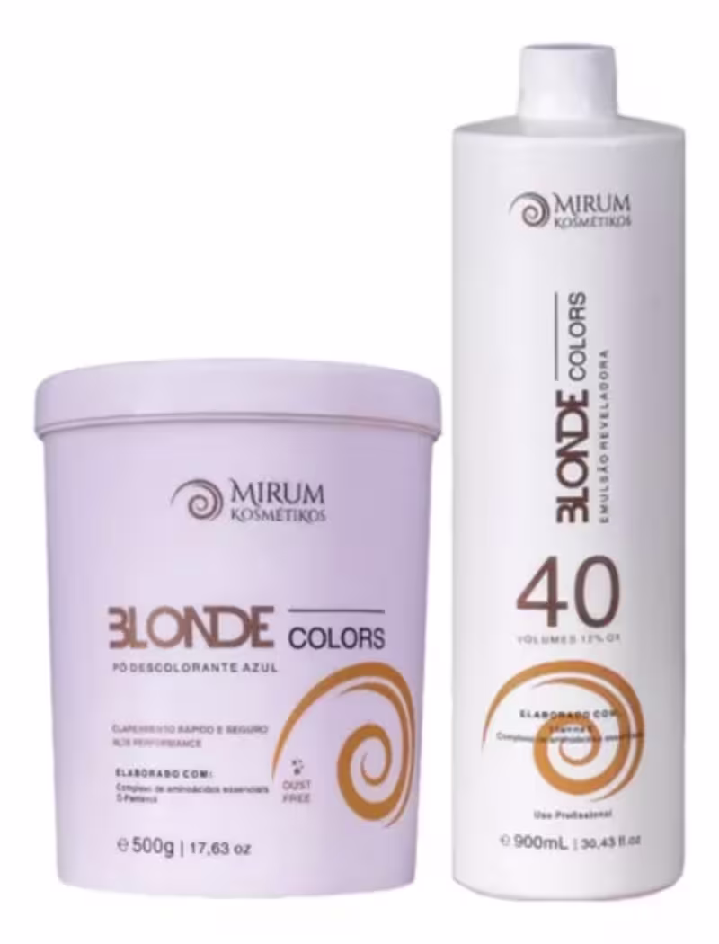 Pó descolorante e emulsão oxidante 40 volumes Blonde Colors