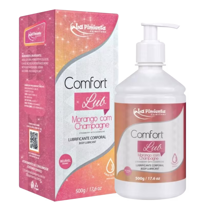 Gel Lubrificante Íntimo Comfort Lub Morango Champagne La Pimienta - 500g