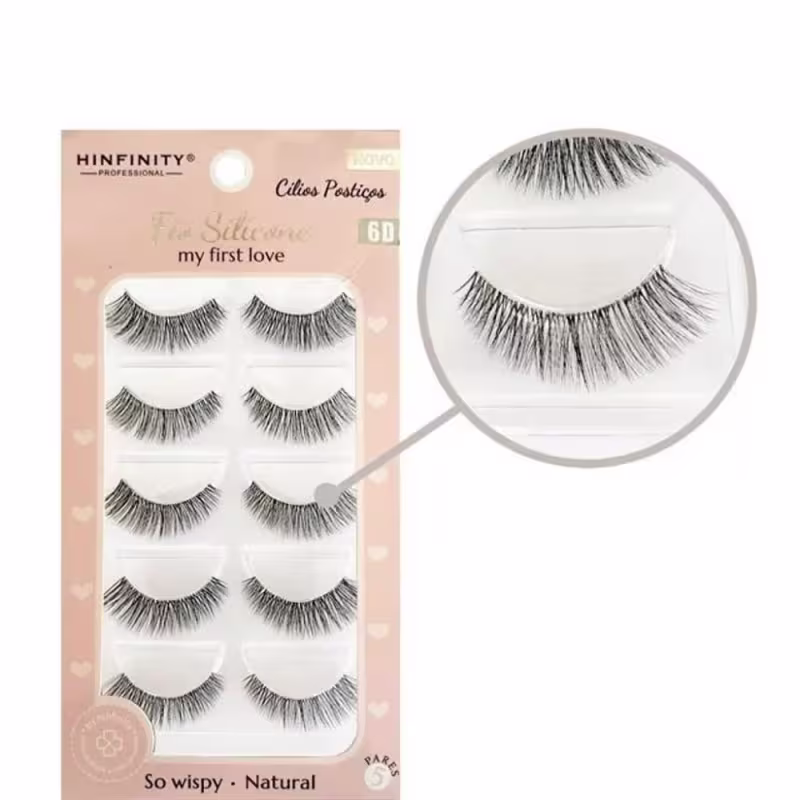 5 Pares de Cílios Postiços Fio de Silicone Hinfinity My First Love SL 123