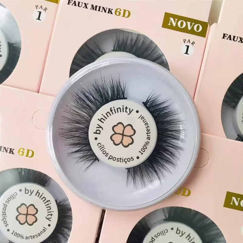 Hinfinity Par de Cílios Postiços Faux Mink 6D Efeito Natural COD 050