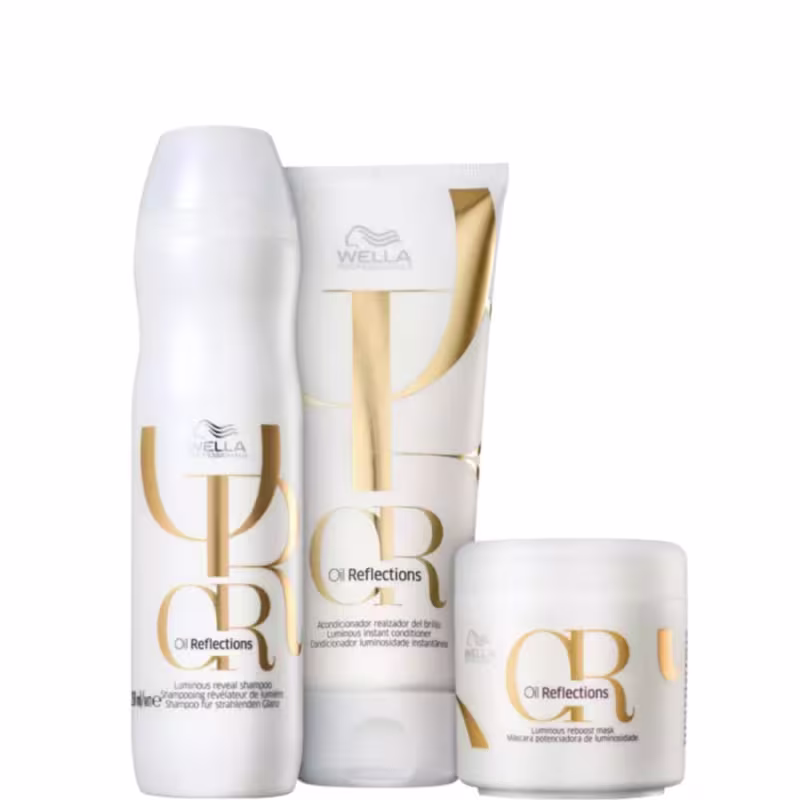 Kit Wella Oil Reflections Tratamento (Shampoo 250ml + Condicionador 200ml + Máscara 150gr)
