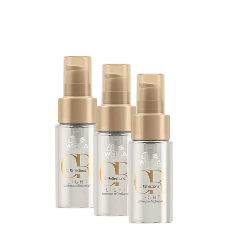 Kit de três unidades de óleo capilar Oil Reflections da marca Wella Professionals.