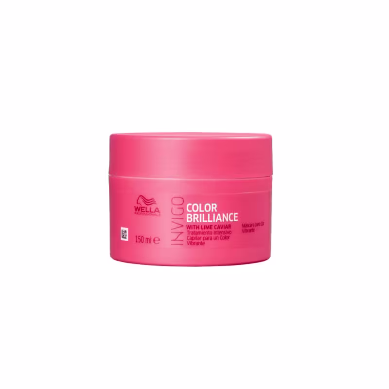 A imagem mostra um pote redondo de máscara capilar vermelha.