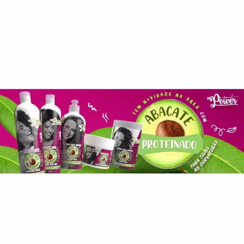 Kit Soul Power Abacate Shampoo + Acidificante + Creme de Pentear 800g