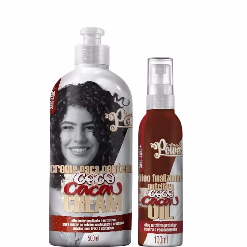 Soul Power Kit Creme P/Pentear + Óleo Finalizador Nutritivo Coco e Cacau