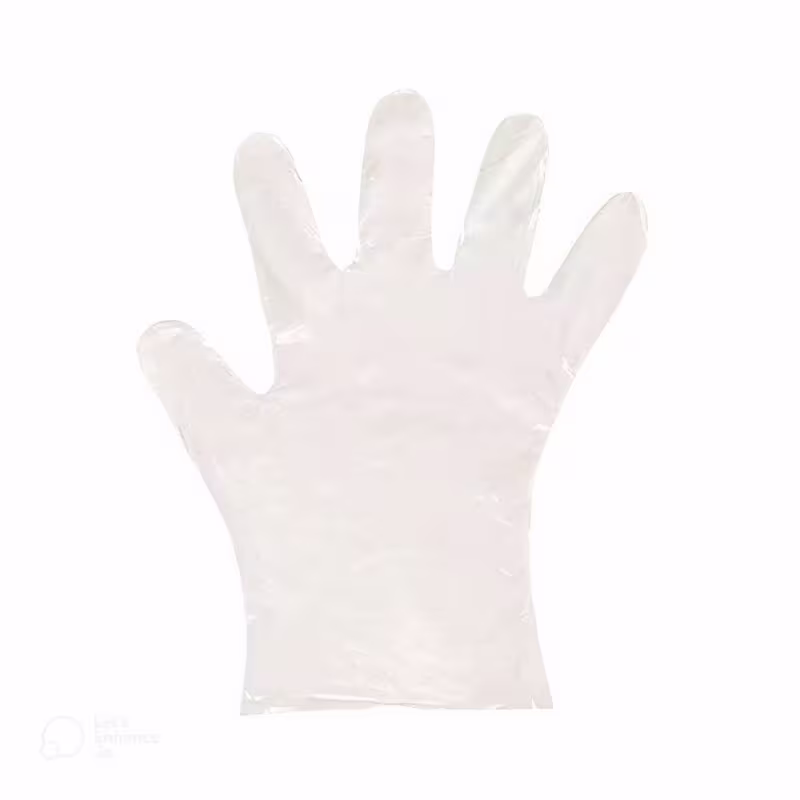 Luva Descartável Santa Clara Plástica Leitosa, 100 unidades.