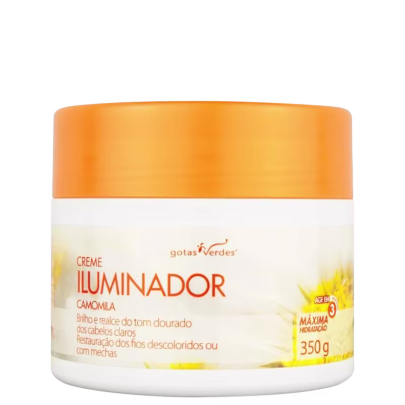 Gotas Verdes Creme Iluminador Camomila - Máscara Capilar 350g