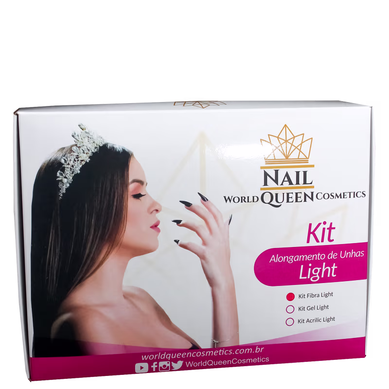 Kit World Queen Nail Queen Fibra Light Alongamento de Unhas (9 Produtos)