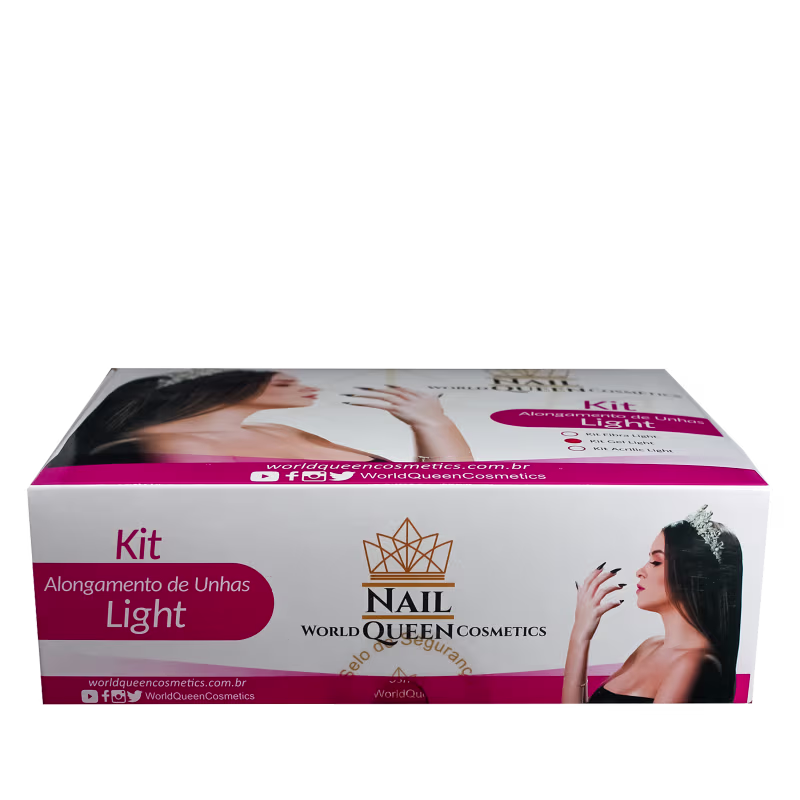 Kit World Queen Nail Queen Fibra Light Alongamento de Unhas (9 Produtos)