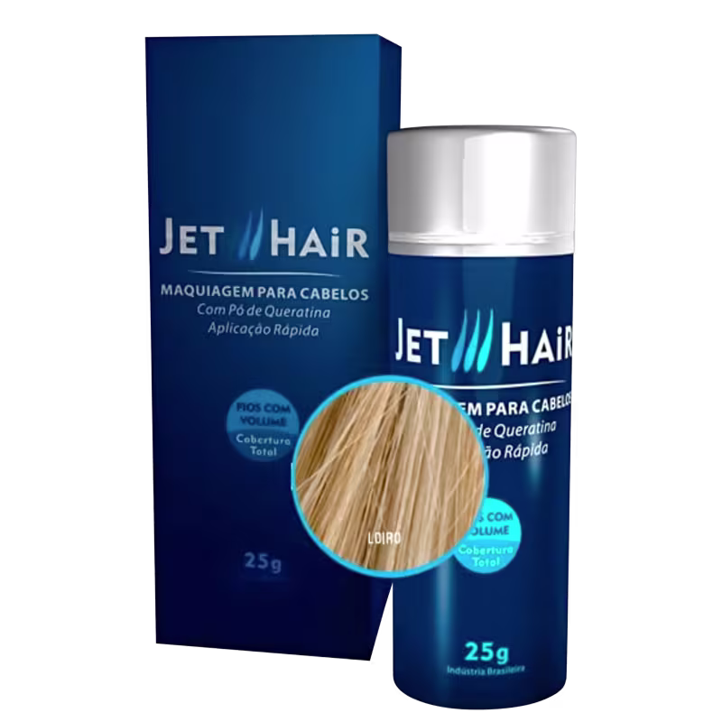Jet Hair Maquiagem Para Cabelos - Cor Loiro - Frasco Grande de 25G